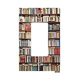 Cuitxrac Books Single Rocker Light Switch Cover Books on Bookshelf Decorative Wall Plate Decorator Switch Cover Mid-Size 1-Gang for GFCI Outlet