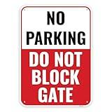 1PC No Parking Do Not Block Gate Sign, 14 x 10 Inches - Aluminum