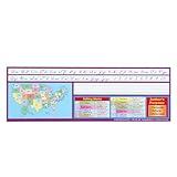 Really Good Stuff 12PK Zaner-Bloser Intermediate Double-Sided Cardstock Desktop Reference Nameplate with Self-Adhesive Sleeves and Testing Inserts