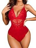 Avidlove Plus Size Red Lingerie Womens Lingeries Sexy Lace Valentines Bodysuit Slutty Teddy