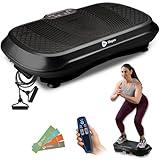 LifePro Vibration Plate Exercise Machine - Whole Body Workout Vibration Fitness Platform w/ Loop Bands - Home Training Equipment for Weight Loss & Toning (Black)