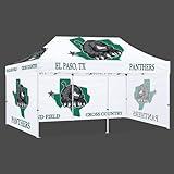 ABLEM8CANOPY Custom Canopy Tent 10x20 with Logo, Personalized Pop Up Canopy 10x20 for Business Event, Trade Show, Farmers Market, Roller Bag Included - Back Wall and 2 Full Walls