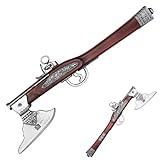 Flintlock Axe-Pistol Replica – 21.5” Historical Foam Weapon for Cosplay, Collectible & Display – 17th & 18th Century-Inspired Hybrid Battle Axe