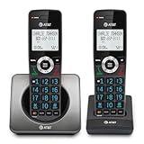 AT&T GL2101-2 DECT 6.0 2-Handset Cordless Home Phone with Call Block, Caller ID, Full-Duplex Handset Speakerphone, 2" White Backlit Display, Lighted Keypad (Graphite & Black)