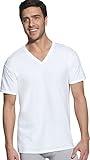 Hanes Ultimate mens Tagless Ultra Soft V-neck Tee - Multiple Packs Available undershirts, Assorted 6 Pack, Large US