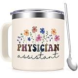 Physician Assistant Gifts for Women, Physician Coffee Mug for National Physician Assistant Day, Birthday and Christmas, 14oz Stainless Steel Insulated Coffee Mug for Physician Assistant, Creamy White