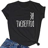 LOOKFACE Women Cute T Shirt Junior Tops Teen Girls Graphic Tees Black Small