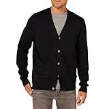 Amazon Essentials Men's Cotton Cardigan Sweater, Black, X-Large