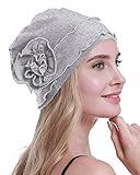 osvyo Chemo Headwear Turban Cap for Women - Cancer Beanie Hair Loss Sealed Packaging Light Grey