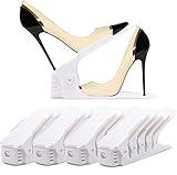 LEIMO Shoe Slots Organizer, 20-PACK Adjustable Shoe Stacker, Double Layer Stack Shoe Holder Space Saver, White Shoe Stacker for Closet Organization, 4310869