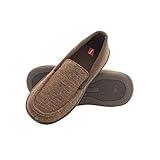 Hanes Mens Slippers House Shoes Moccasin Comfort Memory Foam Indoor Outdoor Fresh IQ,Brown,Small
