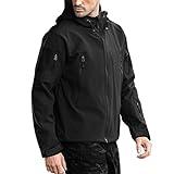 FREE SOLDIER Men's Outdoor Waterproof Soft Shell Hooded Military Tactical Jacket