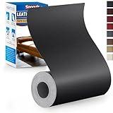 Leather Repair Patch Tape Kit, 4" x 63" Self Adhesive Leather Repair Patch for Furniture, Vinyl Leather Repair Kit for Car Seat, Chairs, Couch, Sofa, Boat Smooth Black