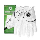 FootJoy Men's WeatherSof 2-Pack Golf Glove, White, Medium/Large, Worn on Left Hand