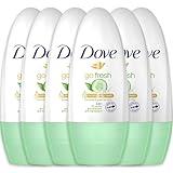 Dove Roll on Deodorant, 6 Pack, Travel Size TSA Approved, Cucumber and Green Tea Scent Antiperspirant Deodorant for Women, 48 Hour Sweat Protection, On The Go, 1.4 oz. Each