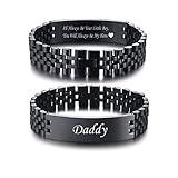 VNOX Father Dad Bracelet for Men - Stainless Steel Link Bracelet Personalized Engraved DAD Jewelry Father Day Birthday Gift for Men DAD Father from Son