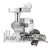 STX International Turboforce 3000 Series 6-in-1 Electric Meat Grinder | 3000W Max | 3-Speed | Foot Pedal | 5 Grinding Die | 3 Stainless Steel Blades | Sausage Stuffer | Kubbe Maker & More Included