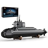 JMBricklayer Nuclear Submarine Building Sets - Military Submarine Toys with Lights, WW2 History Collectible Home Decor Battleship Construction Set, Army Toy Gifts for Boys Men Adults