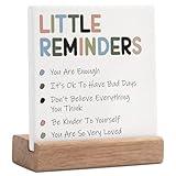 Encouragement Gifts for Women Little Reminders Desk Sign - Mental Health Gifts Dorm Decor for College Girls Positive Gifts Inspirational Decor Motivational Plaque Cheer Up Presents Uplifting Gifts