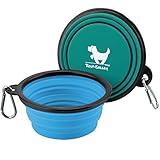 Collapsible Dog Bowls for Travel, 2-Pack Dog Portable Water Bowl for Dogs Cats Pet Foldable Feeding Watering Dish for Traveling Camping Walking with 2 Carabiners, BPA Free