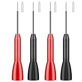 4 Pack 2mm Extended Needle Test Probes, 600V/10A Non-Destructive Insulation Wire Piercing Needles Stainless Steel Extra Thin Electrical Needle multimeter Probes for Fluke Meter Test Leads tl71 tl75