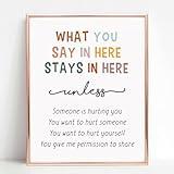 What You Say Stay In Here, Office Wall Decor, Therapy Office Print, School Counselor Decor, Anxiety Relief, Psychology Print, CBT Therapy, Counseling Poster, Classroom Print (8x10 inches UNFRAMED)