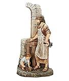 Joseph's Studio by Roman - Carpenter's Apprentice Figure, Life of Christ, Renaissance Collection, 12.75" H, Resin and Stone, Religious Gift, Decoration, Collection, Durable, Long Lasting