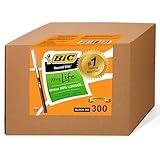 BIC Round Stic Xtra Life Bulk Pens Ballpoint - Pack of 300 Black Ink Pens - Medium point 1.0 mm