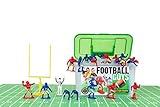 Kaskey Kids Football Guys, Red Gold vs. Blue Silver, 30 Pieces in Each Set, Includes 2 Teams, Accessories, and Travel Storage Case, Nostalgic Sports Action Figures for Imaginative Play, Ages 3 and Up