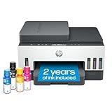 HP Smart Tank 7301 Wireless All-in-One Refillable Ink Tank Printer, Scanner, Copier with 2 years of ink included, Best for home office(28B70A)