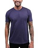 INTO THE AM Premium Men's Fitted Crew Neck Plain Essential Tees - Modern Fit Fresh Classic Short Sleeve T-Shirts for Men (Purple, XX-Large)