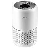 LEVOIT Air Purifier for Home Allergies Pets Hair in Bedroom, Covers Up to 1095 ft² by 45W High Torque Motor, 3-in-1 Filter with HEPA Sleep Mode, Remove Dust Smoke Pollutants Odor, Core300-P, White