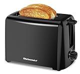 Elite Gourmet ECT1027B Cool Touch Toaster with 6 Temperature Settings & Extra Wide 1.25" Slots for Bagels, Waffles, Specialty Breads, Puff Pastry, Snacks, ETL Certified, 2 Slices, Black