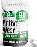 Rockin' Green Laundry Detergent, Plant based, All Natural Laundry Detergent Powder, Vegan and Biodegradable Odor Fighter, Safe for Sensitive Skin (Active Wear 90 Loads - Unscented)