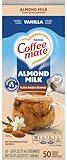 Coffee mate Plant Based Liquid Coffee Creamer Singles, Vanilla Flavored Almond Milk, 50 Ct Box with Coffee Scoop