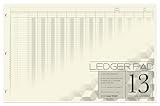 BookFactory Ledger Pad/Large 13 Column Accounting Ledger Columnar (Thirteen Columns) Pads - 17" x 11", 50 Pages, Notepad Landscape Format (PAD-050-CLCPD3(17x11-Ledger-13)-AX)