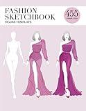 Fashion Sketchbook Figure Template: 455 Large Female Figure Template for easily Sketching Your Fashion Design Styles with thin lines