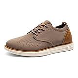 Bruno Marc Men's KnitFlex Craft Mesh Oxfords Sneakers Casual Dress Lace-Up Lightweight Walking Shoes,Size 12,Light Brown,SBOX2406M