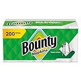 Bounty Paper Napkins, White, 200 Count, Packaging may vary
