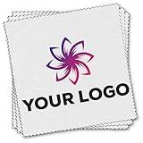 Smart Go - Microfiber Cleaning Cloth (100 Pieces) - Digital Custom Print Your Company Artwork or Business Logo - Promotional Item for Cleaning Eyeglasses, Screens, & Lenses - 3 x 4 in