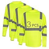 LX Reflective Safety Shirt Long Sleeve High Visibility Reflective Breathable Unisex Fast Dry T Shirt for Work Warehouse Construction Class 3