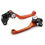 CNC Adjustable Dirt Bike Brake Clutch Levers Pivot for Suzuki RM 85 02-19, RM 125 01-08, RM 250 01-08, Orange