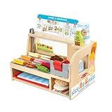 Melissa & Doug Wooden Slice & Stack Sandwich Counter with Deli Slicer – 56-Piece Pretend Play Food Pieces