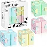 Skylety Cube Anxiety Relief Toy Hand Held Magic Sensory Stress Cube Toy for Adults Relieve Stress Christmas Party Favors(4 Pcs,Fresh)