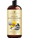 Handcraft Blends USDA Organic Sunflower Oil - 16 Fl Oz - 100% Pure and Natural - Premium Grade Oil for Skin and Hair - Carrier Oil - Hair and Body Oil - Massage Oil - Cold-Pressed and Hexane-Free