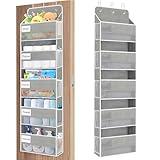 Over The Door Organizer Storage, 44lbs Weight Capacity Hanging Door Organizer, Behind Door Organizer with 5 Large Pockets 10 Mesh Side Pockets 5 PVC Pouches for Nursery Bathroom Bedroom Pantry