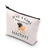 BDPWSS Mastiff Dog Gift Mastiff Mom Gift Mastiff Lover Gift Just a Girl Who Loves Mastiffs Travel Pouch For Mastiff Owner (Girl Loves Mastiffs)