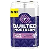 Quilted Northern Ultra Plush Toilet Paper, 32 Mega Rolls = 128 Regular Rolls, 3X Thicker*, 3 Ply Soft Toilet Tissue