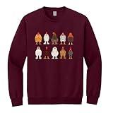 Chicken Sweatshirt, Thanksgiving Sweatshirt, Christmas Sweatshirt, Gifts for mom, Holiday Sweatshirt, trending now, gifts for sister Women Gift, Unisex Sweatshirt, Mothers Day Gift (Maroon, Sweatshirt / Large)