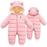 BYFRI Baby Girl Snowsuit Infant Winter Coat Newborn Warm Romper Outfit Toddler Hoodie Snow Suit Jumpsuit One Piece Jacket 0-3-6 Months